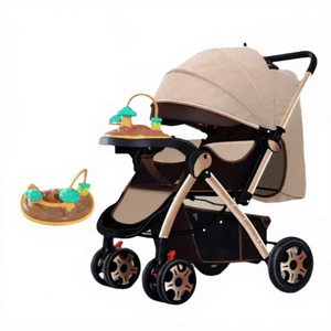 Bidirectional Push Metal Baby Carrier Multifunctional Portable Folding Three in One Baby Stroller with Toys
