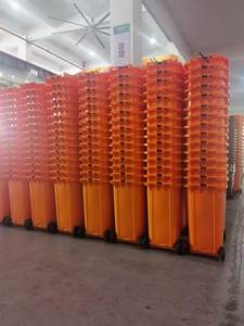 Contenedor de <span class=keywords><strong>Basura</strong></span> Grande para Exteriores, Color Naranja, Rojo y Amarillo, de <span class=keywords><strong>100</strong></span> <span class=keywords><strong>Litros</strong></span>, de Plástico, <span class=keywords><strong>con</strong></span> Pedal y Contenedor de Residuos Móvil de <span class=keywords><strong>100</strong></span> <span class=keywords><strong>Litros</strong></span> - Product Image 5