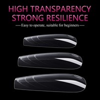 Moules à ongles transparents multi-tailles en plastique pour gel, formes doubles pour extensions rapides d'ongles en acrylique et en gel
