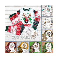 Custom Print Blank Polyester Long Sleeve Sleepwear Family Matching Pajamas Sets Personalized Photo Soft Nightwear Set