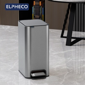 ELPHECO 9L/13L Rectangular Stainless Steel <strong>Pedal</strong> Trash <strong>Bin</strong> with PP <strong>Liner</strong> for Bathroom Kitchen &amp; Office Public Usage - Product Image 6