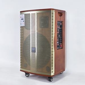 SK-8615A High Power 15 Inch <strong>DJ</strong> <strong>Speaker</strong> with Wireless Microphone <strong>Mini</strong> Wooden Karaoke Machine - Product Image 1