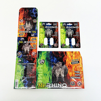 Prix de gros papier carte Rhino pilules boîte d'emballage avec capsules bouteilles blister pour la valorisation des hommes pilules emballage