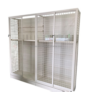 Estantes para puertas corredizas de malla, cerraduras, gabinetes de exhibición convenientes para tiendas, estantes de <span class=keywords><strong>supermercado</strong></span> de pared a pared, suministros para supermercados - Product Image 1