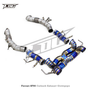 BSK SUS304 Downpipe Titanium Blue Catback Silencieux pour <span class=keywords><strong>Ferrari</strong></span> <span class=keywords><strong>SF90</strong></span> 3.9T V8 2019-2023 X Pipe Straight Street Race Système d'échappement - Product Image 6