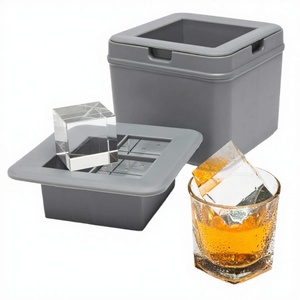 Seau à glaçons transparent en silicone de marque YCS, vente en gros d'usine, résistant au four, facile à démouler, pour whisky - Product Image 4