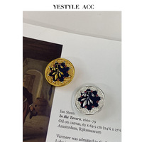 23mm 16.5mm Nouveau Style chinois Fleur en métal Bouton creux avec diamant Costume Veste Manteau Boutons décoratifs