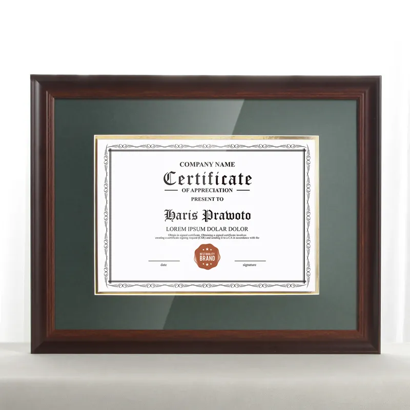 Wholesale A3/a4 Photo Frame 6/7/8/10 Inch Ps Foam Certificate Folder Wood Diploma Certificate Frame Document Frame