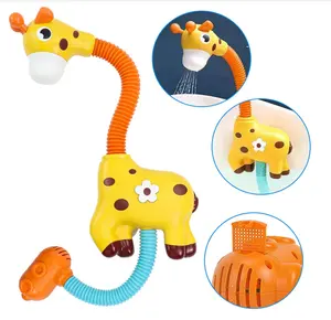 Electric Giraffe Water Toys Pump Sprayer Toddlers Bathtub Bathroom Shower Head for Infant Boys Girls