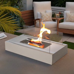 Foyer de table populaire en métal blanc de rectangle de <span class=keywords><strong>cheminée</strong></span> de <span class=keywords><strong>bio</strong></span><span class=keywords><strong>éthanol</strong></span> <span class=keywords><strong>pour</strong></span> le décor extérieur de table de jardin - Product Image 6