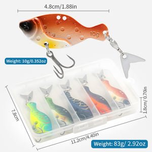 LUSHAZER Leurre de pêche VIB métallique 10g/48mm, Leurre à lame coulant, Wobbler, Swimbait, Jig de pêche sur glace, Appât artificiel pour Brochet, Carpe, Perche - Product Image 2