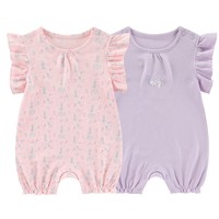 Neugeborene Baby Jumps uit Kurzarm Overall aus reiner Baumwolle Sommer Boxer Stram pler Export Kinder bekleidung Set