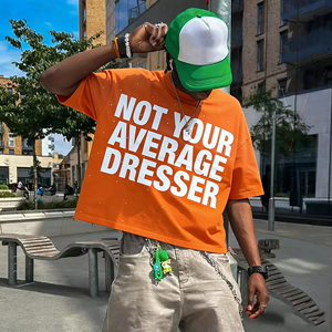 เสื้อยืดลายพลอยเทียมสำหรับผู้ชายเสื้อยืดซักสกรีน280Gsm สีต่างๆที่กำหนดเอง - Product Image 1