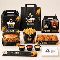 Emballage alimentaire à emporter pour la restauration rapide, boîte à hamburger, conteneur à emporter personnalisé avec logo de restaurant, boîtes à poulet frit en papier