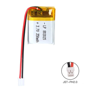 Oplaadbare 802025 Li-polymeer batterij <span class=keywords><strong>3</strong></span>.7V 350mAh 082025 Lithium polymeer batterij - Product Image 2