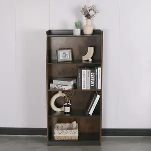 Factory Wholesale Customized Furniture Wooden Modern Minimalist Solid Wood 4-Shelf Bookcase