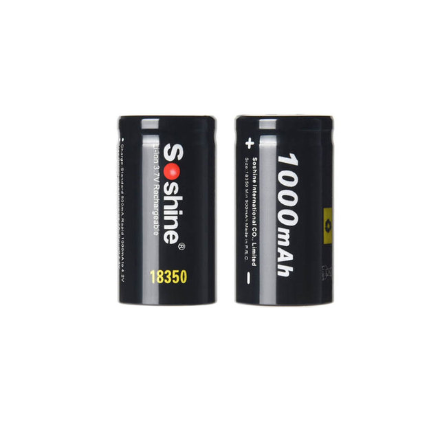 10C 18350 3.7V 1000mAh Rechargeable Lithium Ion Battery- 2 Count (Pack of 1)