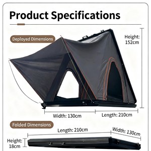 Carpa de techo ultraligera JIYA de aluminio tipo concha, para campistas de viaje, impermeable, sala de estar exterior, extensión de tienda trasera para camping - Product Image 4