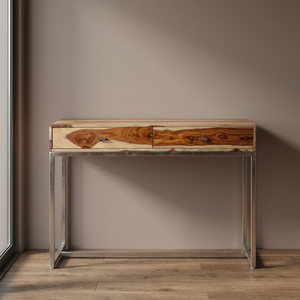 Industrial & Vintage Iron Wooden <b>Console</b> <b>Table</b> Drawers Eco-Friendly <b>Entry</b> Dining Home Office Hall Bedroom Living Room Furniture - Product Image 2