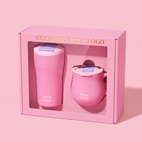 Ensemble de tasses à café isothermes Everich avec 2 gobelets réutilisables et agitateur, coffret cadeau élégant pour le bureau et les voyages, personnalisation de marque