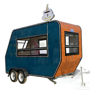 Chariot de vente ambulante pour café, chariot de vente de collations remorqué, chariot de vente de nourriture mobile, chariot de restauration de rue multifonctionnel en acier inoxydable à 4 roues - Product Image 1