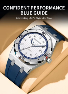 Montre mécanique de marque, cadran en cristal de luxe, boîtier en acier inoxydable, édition limitée, <span class=keywords><strong>calendrier</strong></span>, mouvement automatique 8215, 5 BAR étanche - Product Image 6