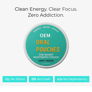 Nootropic Focus Pouches, Daily <strong>Brain</strong> Cognitive Support <strong>Supplement</strong>, Non-tobacco zero Nicotine Mint Oral Pouches - Product Image 5