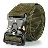 Ceinture tactique en toile de nylon pour hommes de style vintage, boucle à dégagement rapide, ceinture en tissu d'usine de camouflage personnalisée, épaississante