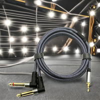 Jack 3.5mm à 6.35mm adaptateur câble Audio stéréo mâle à 90 degrés double 1/4 Mono TS mâle Angle droit Y câble Audio pour iPhone
