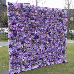 Customized birthday party purple <b>artificial</b> <b>flower</b> background <b>wall</b>, wedding Valentine's Day party fake <b>flower</b> <b>wall</b> decoration - Product Image 2