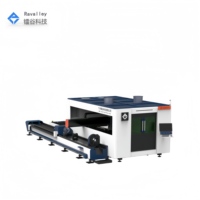 Machine de découpe laser à fibre à grande vitesse 2 en 1 entièrement couverte Machine de découpe de tôles métalliques et de tubes