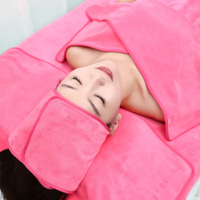Set di asciugamani da salone di bellezza con Logo personalizzato Set di asciugamani da massaggio per il corpo della testa