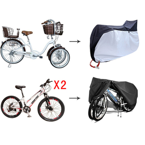 热销防水可折叠210D双排镀银涤纶自行车罩双路自行车 - Product Image 2