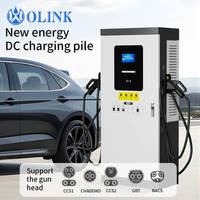 Station de recharge pour véhicules électriques OLINK Smart OCPP1.6J DC, double connecteur CCS2, chargeur rapide 120kW 180kW, écran 7 pouces pour usage commercial
