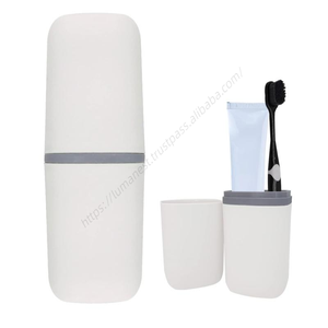 Estuche portátil al por mayor para viajes, con soporte para cepillo y almacenamiento de pasta de dientes, con tapa - Product Image 1