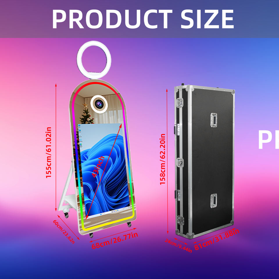 Arch Magic Mirror Photo Booth With Touch Screen Camera and Printer RGB ...
