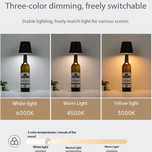 Lampe de table LED personnalisable avec logo, rechargeable, à trois niveaux d'ambiance, à brancher, en forme de bouteille de vin, pour bars, fêtes, mariages, anniversaires - Product Image 4