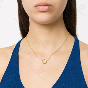 Gemnel Ciondolo in Madreperla di Alta Qualità, Collana con Logo Personalizzato, <span class=keywords><strong>Gioielli</strong></span> in Argento 925 - Product Image 4