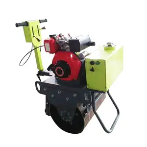 Walk Behind Road Compactor Vibratory Hand Vibratory Pedestrian Roller Asphalt Double Drum Roller Compactor