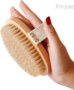 แปรงขัดผิวอาบน้ำแบบแห้งพร้อมขนแข็งเต่งตึงสำหรับเซลลูไลท์ด้ามจับยาวสามารถถอดออกได้สำหรับการอาบน้ำแบบเปียกและแห้งโลโก้ตามสั่ง - Product Image 4