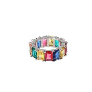 Dainty Brass 18k Gold Plated Baguette Rainbow <b>Rings</b> Finger Moonstone <b>Statement</b> <b>Ring</b> Jewelry Women Free Shipping - Product Image 5