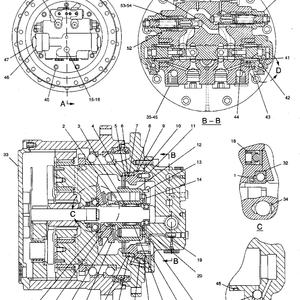 ชุดมอเตอร์ขับเคลื่อนสำหรับรถขุด 315B 315BL รุ่น 148-4570 185-8530 136-2813 136-2851 136-2798 136-2850 อะไหล่ชุดมอเตอร์เดิน - Product Image 1