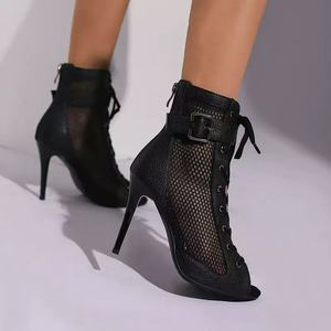 รองเท้าเต้นรำส้นสูงสีขาวแบบสติลเลตโต้ สำหรับเต้นลาติน ฟรีแดนซ์ แจ๊ส บอลรูม แทงโก้ - Product Image 3