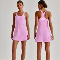 Robe de tennis pour femme, séchage rapide, anti-exposition, avec short intégré, idéale pour le yoga, le golf, la course et les sports – Tenue une pièce