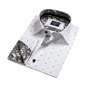 Camisa de Vestir Blanca Casual sin Cuello 100% Algodón para Primavera - Product Image 2