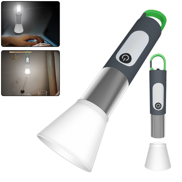 30W XHP50+7*LED XHP50 Aluminum Alloy Keychain Flashlight 18650 Battery USB-C Charging 1000 Lumens Waterproof Camping Light