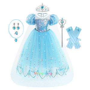 TV & film habiller Sequin princesse <span class=keywords><strong>reine</strong></span> <span class=keywords><strong>des</strong></span> <span class=keywords><strong>neiges</strong></span> Costumes bulle manches fille Cosplay glace <span class=keywords><strong>robe</strong></span> <span class=keywords><strong>de</strong></span> noël fête d'anniversaire Cosplay - Product Image 1