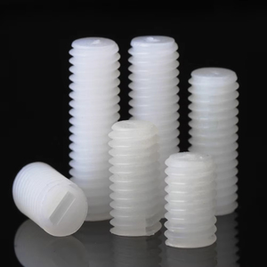 White Nylon M3 <b>M4</b> M5 M6 M8 M10 M12 Cylindrical Head <b>Bolt</b> Plastic Metric Thread Flat Head Insulated Slotted Headless Fixing Screw - Product Image 2