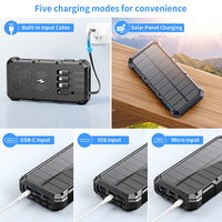 Oraimo 36000mah 15w Chargeur mobile à charge rapide Powerbank Léger Portable Ce Étanche Câble Solaire Power Bank sans fil 20000mah