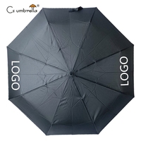 YS-3102 Parapluie pliant classique entièrement automatique à tube en fer, poignée en J, cadre coupe-vent, protection contre la pluie, directement de l'usine